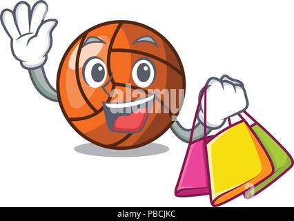 Shopping volleyball character cartoon style Stock Vector