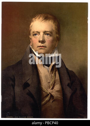 . Portrait of Sir Walter Scott. Print no. '13163'.; Title from the Detroit Publishing Co., catalogue J-foreign section. Detroit, Mich. : Detroit Photographic Company, 1905.; More information about the Photochrom Print Collection is available at http://hdl.loc.gov/loc.pnp/pp.pgz; Forms part of: Views of landscape and architecture in Scotland in the Photochrom print collection.. between 1890 and 1900 1218 Portrait of Sir Walter Scott-LCCN2002695072 Stock Photo