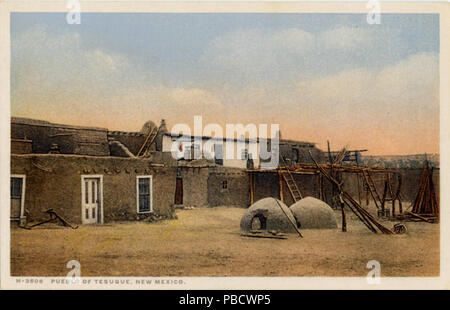 1236 Pueblo Of Tesuque, Fred Harvey (NBY 20209) Stock Photo