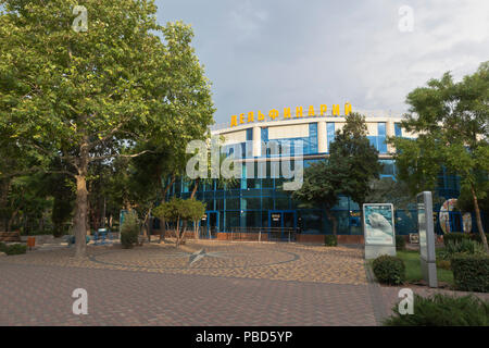 Evpatoria, Crimea, Russia - June 29, 2018: The building of the Evpatoria Dolphinarium, Crimea Stock Photo