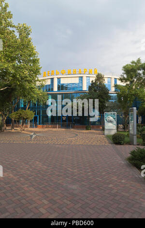 Evpatoria, Crimea, Russia - June 29, 2018: Dolphinarium in the resort town of Evpatoria, Crimea Stock Photo