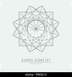 Sacred geometry line vector element flower of life . Vector illustration . Stock Vector