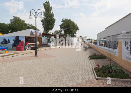 Evpatoria, Crimea, Russia - June 29, 2018: Gorky Embankment in the resort city of Evpatoria, Crimea Stock Photo