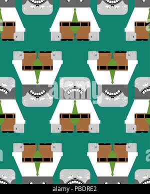 Fatigue pattern seamless. Tired worker office. Vector illustration Stock Vector