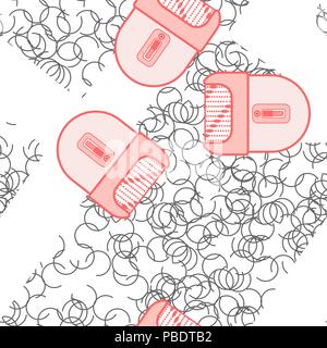 Epilation pattern seamless. Epilator of hair background. Body hygiene. Cosmetic procedure. Vector illustration Stock Vector