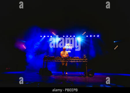 WOMAD Festival , UK,  27th, July, 2018, Goldie Performing at the Big red tent, Credit: Guy Peterson/Alamy Live news Stock Photo