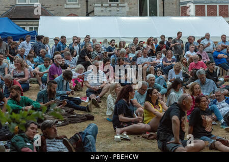 Bournemouth, UK. 27th July 2018. People enjoy the live bluegrass and country music, beer and food on offer at the Beer and Bluegrass Festival in Bournemouth. Credit: Thomas Faull/Alamy Live News Stock Photo