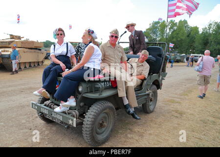 Kent, UK. 28th July 2018. Military enthusiasts gathered at Hop Farm in Kent for the annual War and Peace Revival event. They were showing their military vehicles and equipment  re-enacting war time life. Credit: Uwe Deffner/Alamy Live News Stock Photo