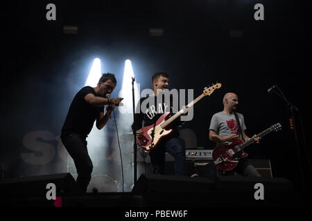 Cumbria, UK. 28th July 2018  Shed Seven performing at Kendal Calling, Penrith. © Jason Richardson / Alamy Live News Stock Photo