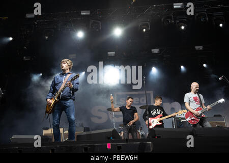 Cumbria, UK. 28th July 2018  Shed Seven performing at Kendal Calling, Penrith. © Jason Richardson / Alamy Live News Stock Photo