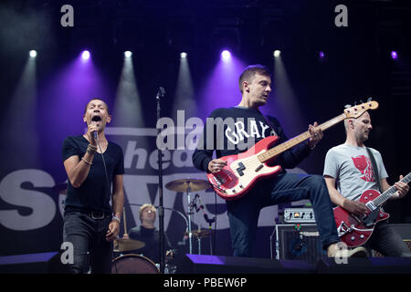 Cumbria, UK. 28th July 2018  Shed Seven performing at Kendal Calling, Penrith. © Jason Richardson / Alamy Live News Stock Photo