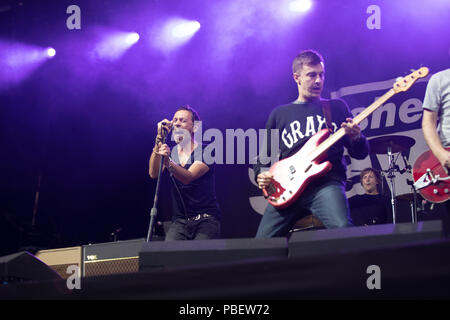 Cumbria, UK. 28th July 2018  Shed Seven performing at Kendal Calling, Penrith. © Jason Richardson / Alamy Live News Stock Photo