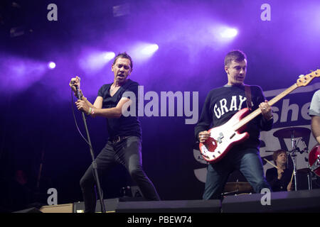 Cumbria, UK. 28th July 2018  Shed Seven performing at Kendal Calling, Penrith. © Jason Richardson / Alamy Live News Stock Photo
