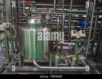 Tubular Aseptic UHT Pasteurizer with Vacuum Deaerator Stock Photo