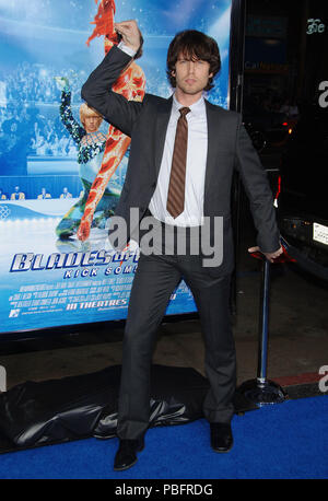 Jon Heder  arriving at the  BLADES OF GLORY Premiere at the Chinese Theatre In Los Angeles.  full length eye contact   HederJon016 Red Carpet Event, Vertical, USA, Film Industry, Celebrities,  Photography, Bestof, Arts Culture and Entertainment, Topix Celebrities fashion /  Vertical, Best of, Event in Hollywood Life - California,  Red Carpet and backstage, USA, Film Industry, Celebrities,  movie celebrities, TV celebrities, Music celebrities, Photography, Bestof, Arts Culture and Entertainment,  Topix, vertical, one person,, from the year , 2007, inquiry tsuni@Gamma-USA.com Fashion - Full Leng Stock Photo