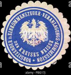 1533 Siegelmarke Vorsitzender der Einkommensteuer - Veranlagungs - Kommission des Kreises Neisse W0219817 Stock Photo