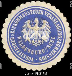 1533 Siegelmarke Vorsitzender der Einkommensteuer - Veranlagungskommission - Waldenburg in Schlesien W0245773 Stock Photo