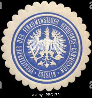 1533 Siegelmarke Vorsitzender der Einkommensteuer Berufungs-Kommission - Koeslin W0260129 Stock Photo