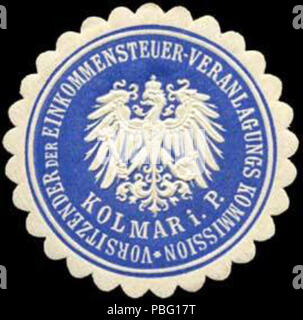 1533 Siegelmarke Vorsitzender der Einkommensteuer-Veranlagungs Kommission Kolmar i. P. W0290024 Stock Photo