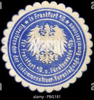 1533 Siegelmarke Vorsitzender der Einkommensteuer-Veranlagungs-Kommissionen in Frankfurt - Oder W0260272 Stock Photo