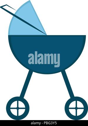 Isolated baby stroller icon Stock Vector
