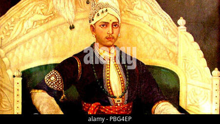 . English: Portrait of the famous 19th Century Maharajah of Travancore, Sree Padmanabhadasa Sree Swathi Thirunal Rama Varma . Unknown date 1561 SREE PADMANABHADASA SWATHI THIRUNAL Stock Photo