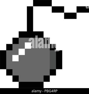 Isolated pixelated bomb icon Stock Vector