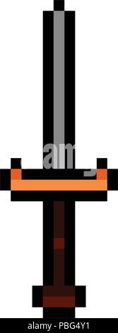 Isolated pixelated sword icon Stock Vector