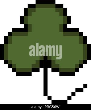 Isolated pixelated clover icon Stock Vector