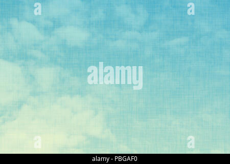 Abstract gradient blue sky background on vintage fabric texture Stock Photo