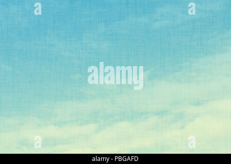 Abstract gradient blue sky background on vintage fabric texture Stock Photo
