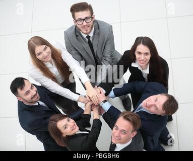 business team formed into a circle Stock Photo