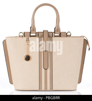 Womans brown handbag isolated on white background Stock Photo