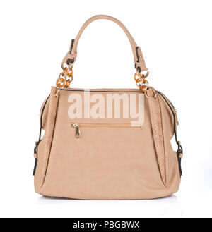 Womans brown handbag isolated on white background Stock Photo