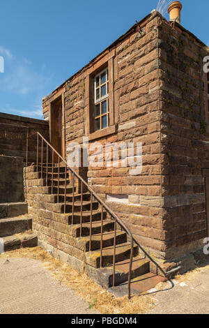 A section of the pier masters old house on the old quay at Whitehaven Harbour, built  around 1730, Whitehaven, Cumbria, England, UK Stock Photo