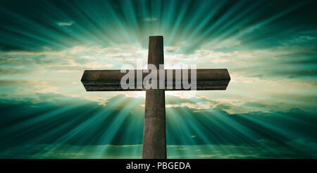 Jesus Christ on the Cross with Clouds Stock Photo - Alamy