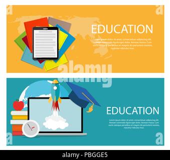 Concept of on line education. Vector Illustration Stock Vector