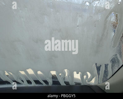 Interior view of car being washed Stock Photo