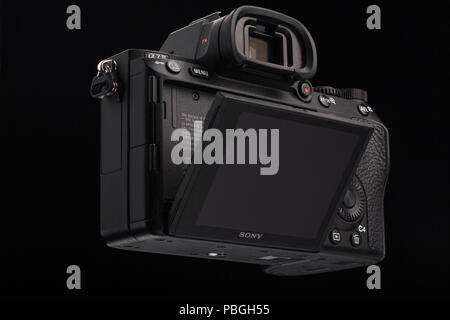 Body of Sony Alpha a7 III mirrorless digital camera Stock Photo