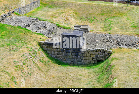 Roman Wall at Benwell Vallum Crossing Stock Photo