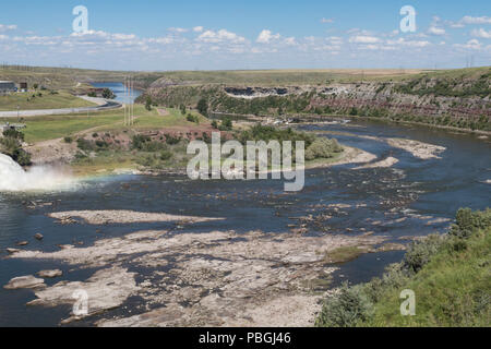 Rainbow Falls and Missouri River in Great Falls, Montana, USA Stock Photo