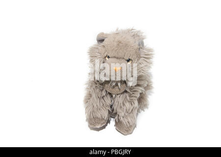 Soft toy cat on a white background. Toy on a white background. Kids Games Stock Photo