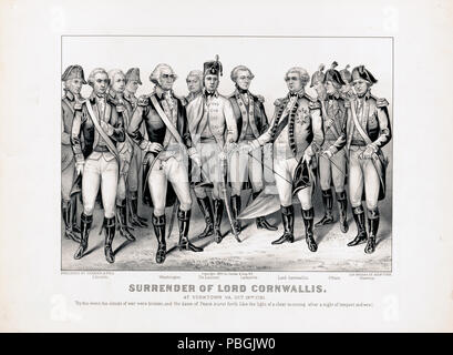 Surrender of Lord Cornwallis at Yorktown Va. Oct 19th. 1781 Stock Photo