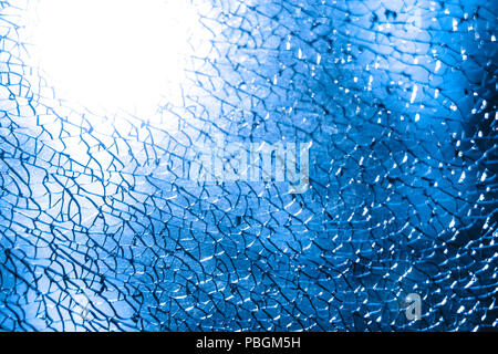 macrophotography of color texture of broken glass Stock Photo