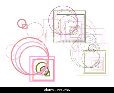Geometric Conceptual background ellipse & square box pattern for design. Vector illustration graphic. Stock Vector