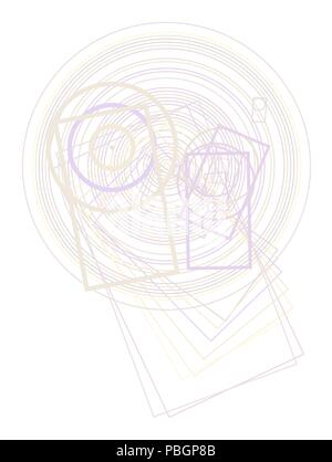Geometric Conceptual background ellipse & square box pattern for design. Vector illustration graphic. Stock Vector