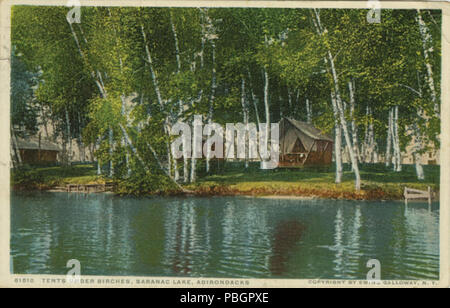 Tents under Birches, Saranac Lake Stock Photo - Alamy
