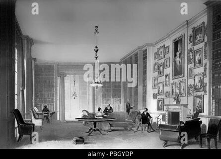 1653 The Long Library at Althorp House 1822 Stock Photo