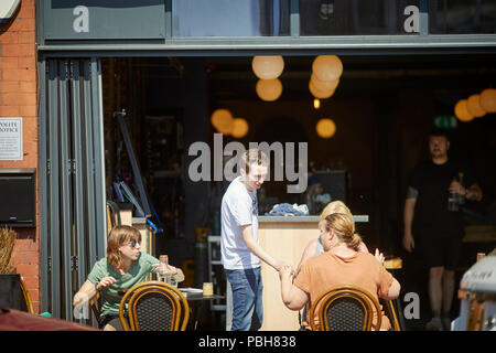 Burton Road west Didsbury, south Manchester street pavement dining Stock Photo