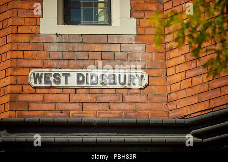 Burton Road west Didsbury, south Manchester street sign Stock Photo